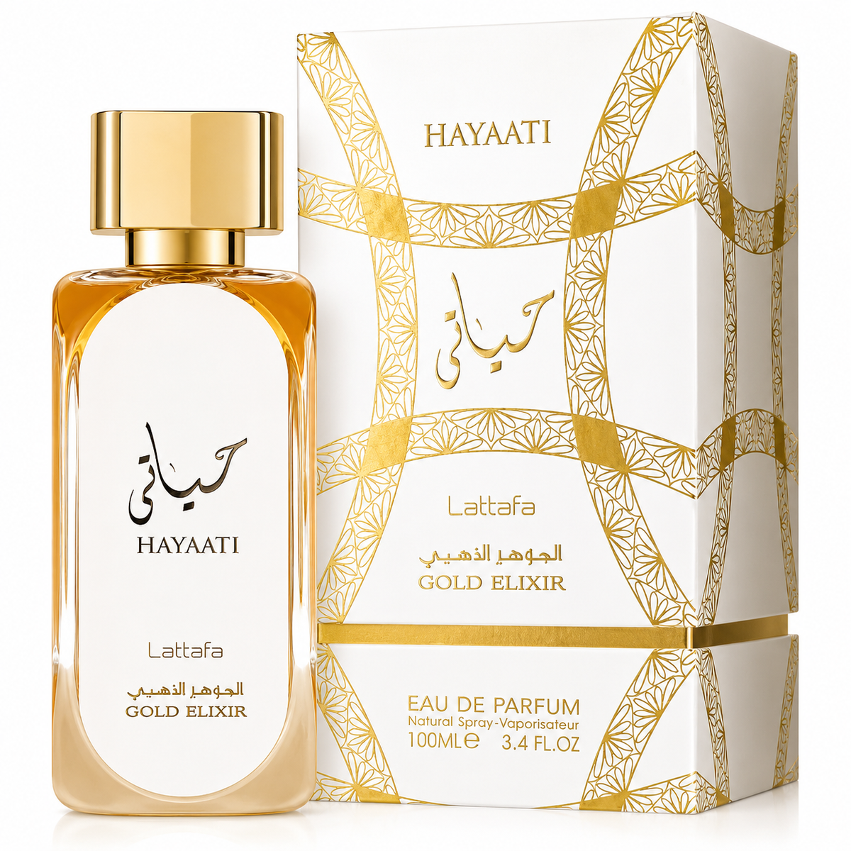 Lattafa Hayaati Gold Elixir for Unisex Eau de Parfum Spray – 3.40 Ounce / 100 ml