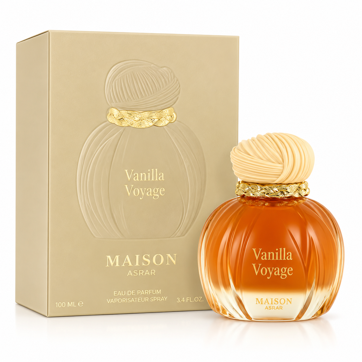 Maison Asrar Vanilla Voyage Eau de Parfum for Unisex – 3.40 Ounce / 100 ml