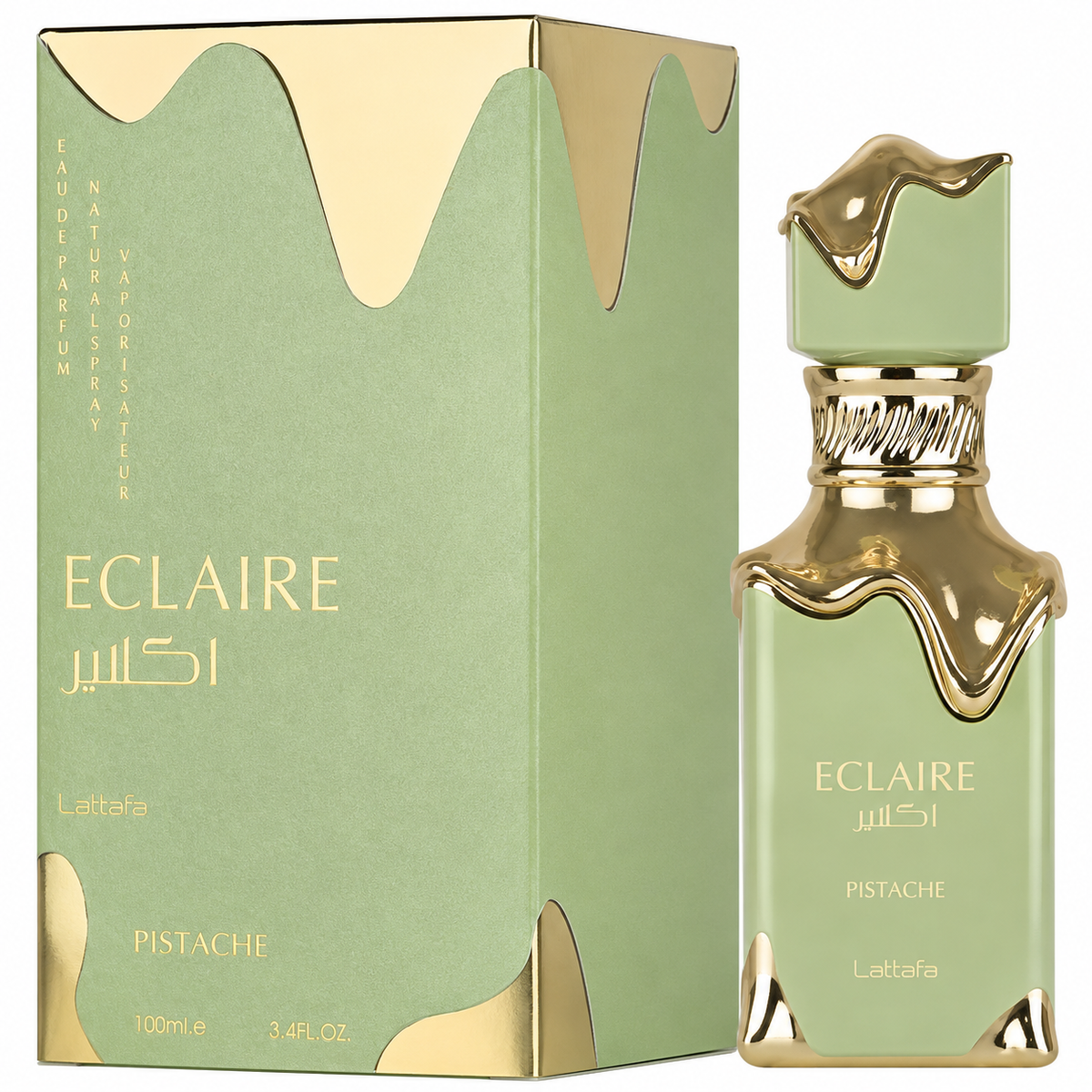 Lattafa Eclaire Pistache for Women Eau de Parfum Spray – 3.40 Ounce / 100 ml