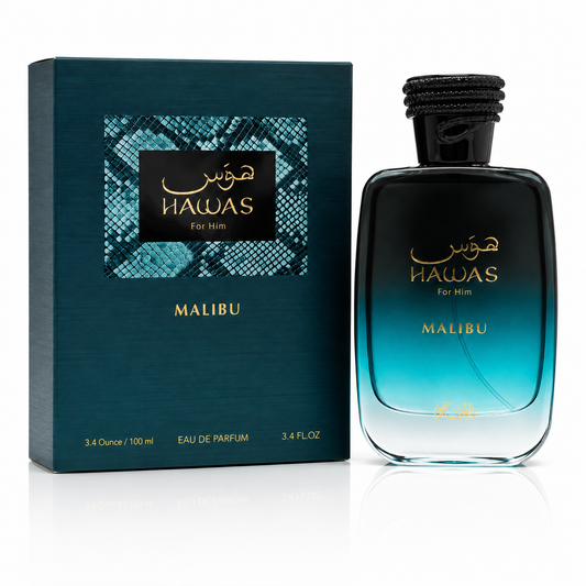 Rasasi Hawas Malibu for Him Eau de Parfum Spray – 3.4 Ounce / 100 ml